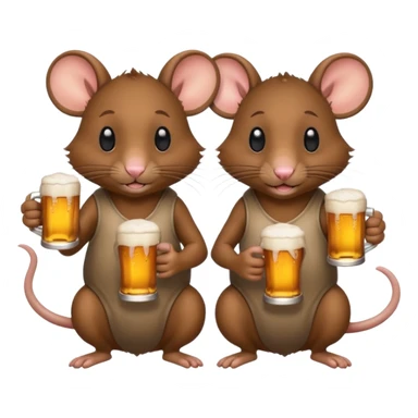 Rats with beers emoji sticker