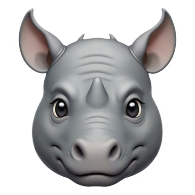 Cinematic Noble Rhinoceros Portrait Emoji, Poised and regal, with a massive, powerful build and a thick, armored hide of slate gray, deep-set soulful piercing eyes, Simplified yet sharp and sophisticated features, highly detailed, glowing with a soft, dignified glow, high shine, intelligent and formidable, stylized with an air of ancient might, focused and attentive, soft glowing outline, capturing the essence of a watchful and commanding behemoth, so majestic it feels as though it could charge out of the screen with effortless authority! sticker