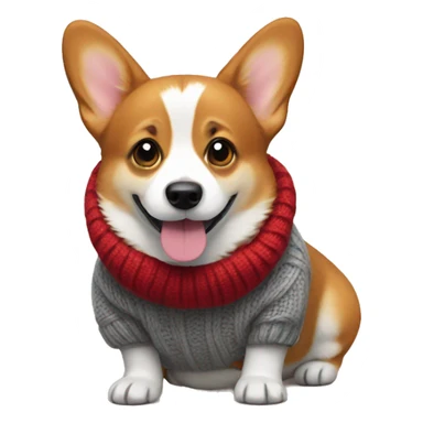 Corgi in sweater sticker