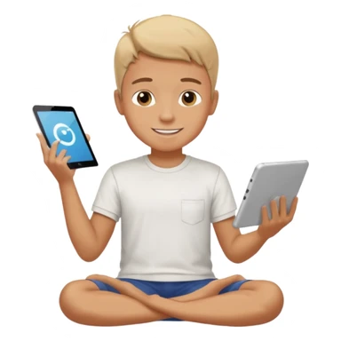 Boy sit like a boss, talk tap2 screen and share.. Tqvm sticker
