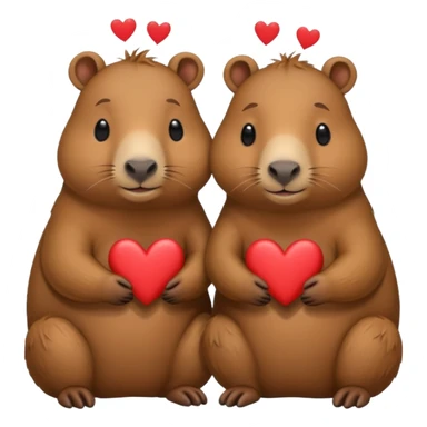 Capibaras amorosos con corazones sticker