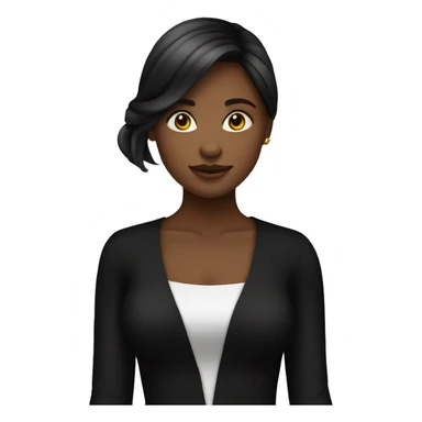 Girl emoji in black dress  sticker