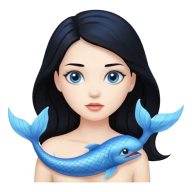 mythological siren black hair sticker