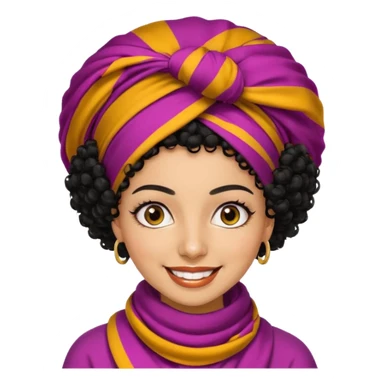 30 year old iranian woman very short curly black hair, big brown eyes, tanned skin, big smile, white teeth, pretty, afro sticker