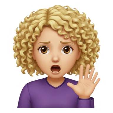 Emoji di ragazza bionda riccia che urla ma non è spaventata e mette una mano in faccia sticker