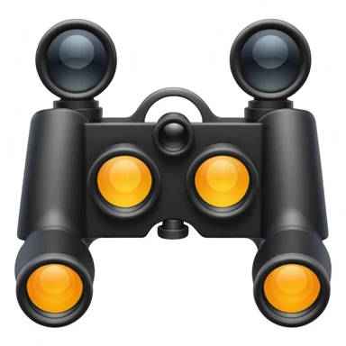 black binoculars with large lenses make lenses point out straight sticker