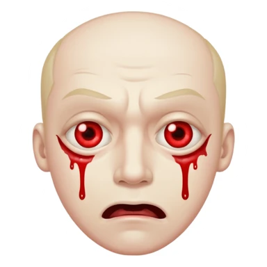 crosseyed man drooling with bloodshot eyes sticker