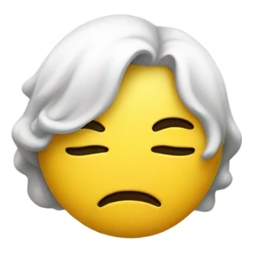 Yellow kissing face but the closed eyes looking down sticker