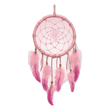 baby pink dream catcher with feathers  sticker