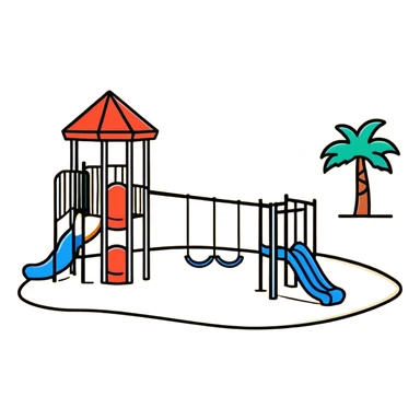 children's playground with jungle gym sticker
