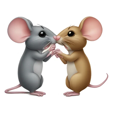 mouse kissing another mous sticker