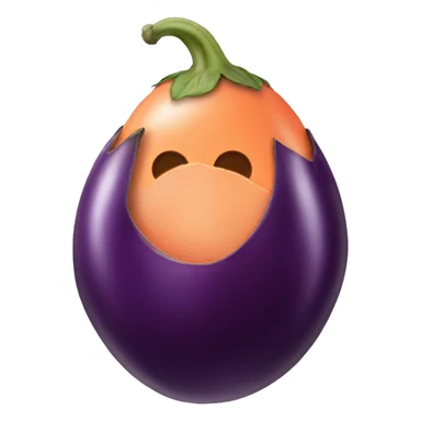 eggplant inside peach sticker