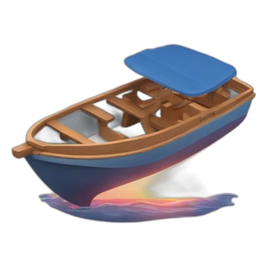 sunset swimming boat sticker