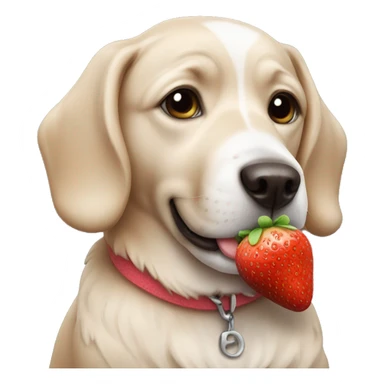dog with strawberry  sticker