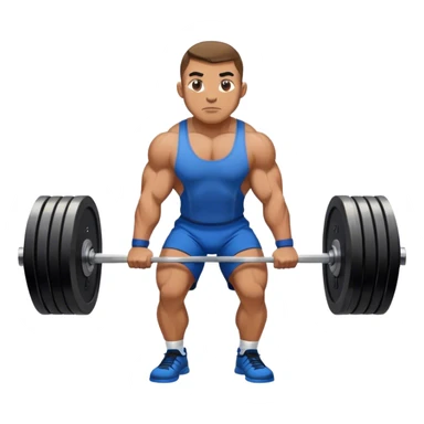 powerlifter with blue shorts perfoming deadlift sticker