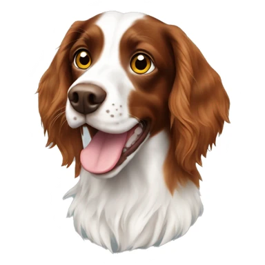 Long hair Brittany spaniel with spots sticker