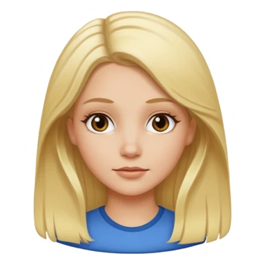 white girl with blond middle part sticker