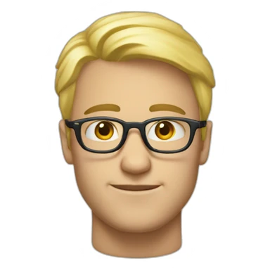 Homme blond légèrement long lunettes rondes sticker
