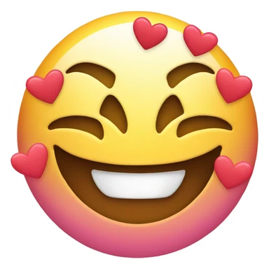 Smiley face emoji with hearts on the cheeks sticker