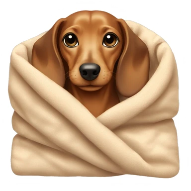 beige dachshund in cozy blanket  sticker