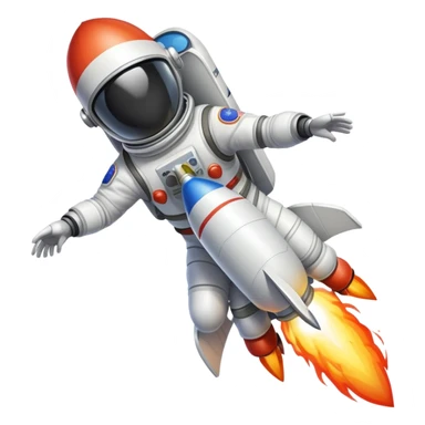 A rocket ship blasting off with a Loon in a spacesuit riding it sticker