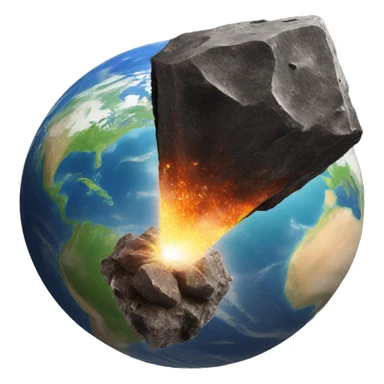 meteorite collides with the earth sticker