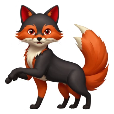 Black cat attack the fox sticker