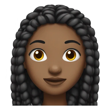 black woman with long black braids and lashes sticker