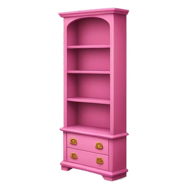 Realistic pink decorated furniture bookcase  sticker