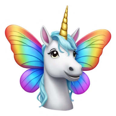 rainbow unicorn horned sparkling butterfly  sticker