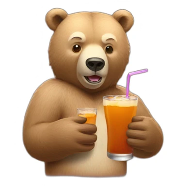 Bear drink a bear sticker