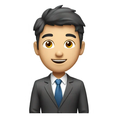 asian guy professional, with marketing chart, looking confident sticker