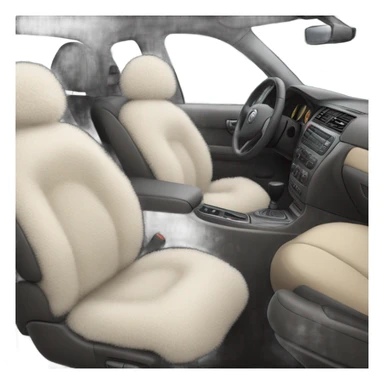 realistic car interior artwork but fluffy sticker