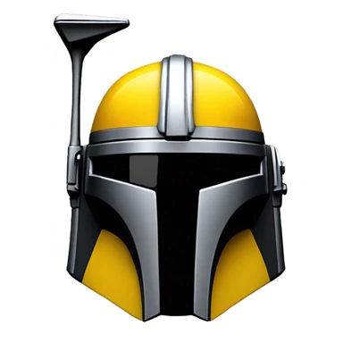 Mandalorian helmet black and yellow with antenna sticker