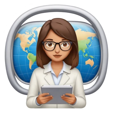 Brown haired girl with brown eyes light olive skin doing air plane statistics sticker