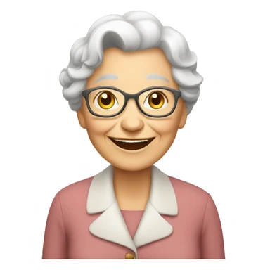 happy old lady sticker