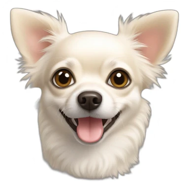 white short hair chihuahua Pomeranian mix sticker