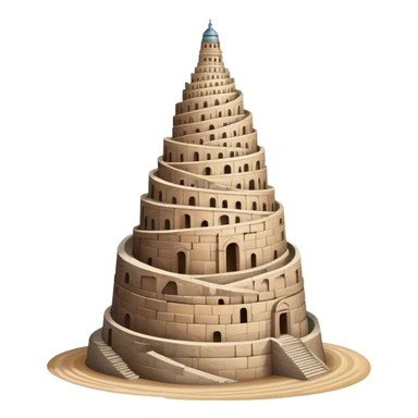 Tower of Babel, spiraling ancient tower reaching to the sky sticker