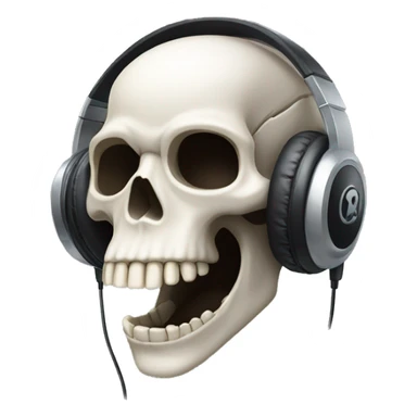 skull whit headphones sticker