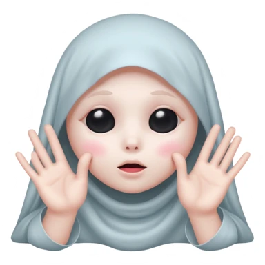 Okay those are wonderful, now make the ghost cover his eyes with cute little hands. Make sure the blush and the cuteness is retained sticker