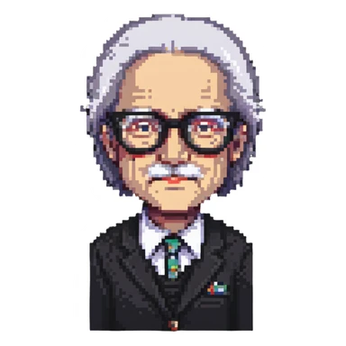 older human character with glasses sticker