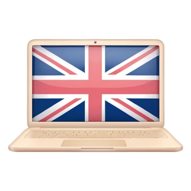 pastel melted laptop on the screen British flag sticker