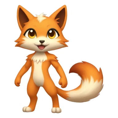 a anthro chibi-style cat-fox-Fakémon-hybrid full body sticker