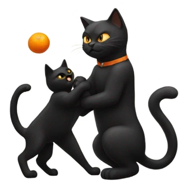 Black cat fighting orange cat sticker
