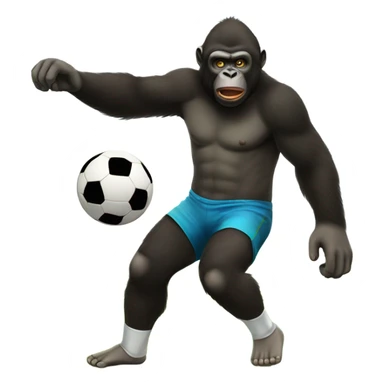 Gorila jugando fútbol sticker