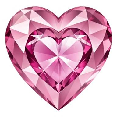 crystal clear diamond heart with one mini pink heart inside of it  sticker
