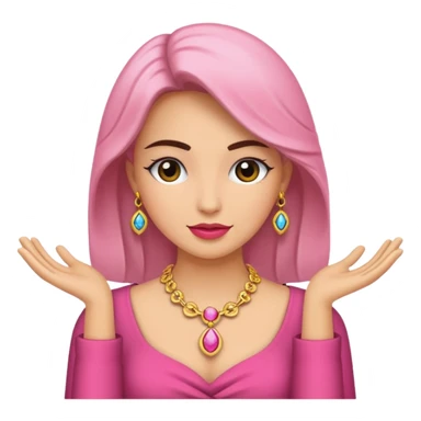 Rosa mujer comprando collares de lujo sticker