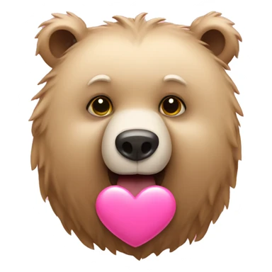 bear with a pink heart sticker
