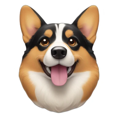 black and tan corgi face sticker