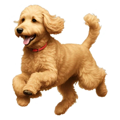 Golden doodle running  sticker